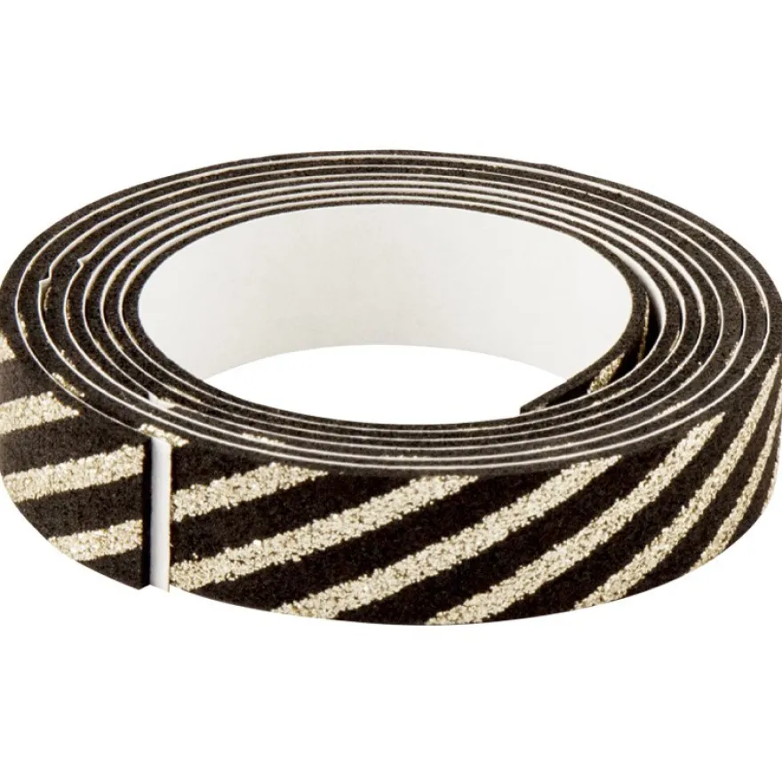 3-D Glamour-Tape/Deko-Klebeband, 15mm x 120cm, schwarz/gold
