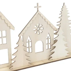 3-D Holz-Landschaft zum Stecken, Winterdorf, 6-teilig