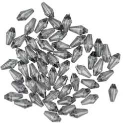 Diamanttropfen-Perlen, transparent, 12mm, anthrazit, 50 Stück