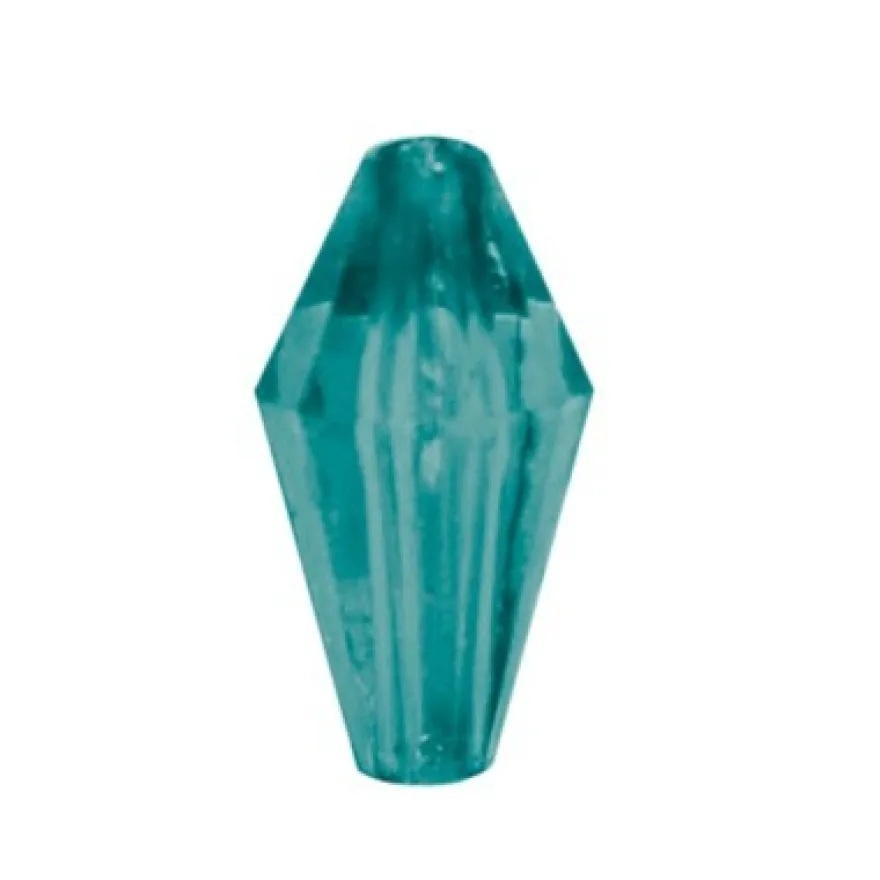 Diamanttropfen-Perlen, transparent, 12mm, petrol, 50 Stück