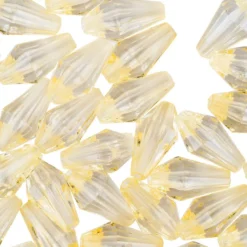 Diamanttropfen-Perlen, transparent, 12mm, gelb, 50 Stück