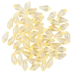Diamanttropfen-Perlen, transparent, 12mm, gelb, 50 Stück