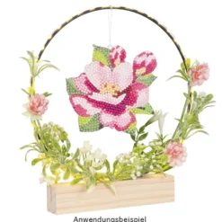 Diamond-Painting-Anhänger, Blumen, 6 Designs, 1,7mm stark, doppelseitig, mit Zubehör, 6 Stück