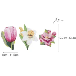 Diamond-Painting-Anhänger, Blumen, 6 Designs, 1,7mm stark, doppelseitig, mit Zubehör, 6 Stück