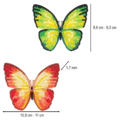 Diamond-Painting-Anhänger, Schmetterlinge, 1,7mm stark, doppelseitig, mit Zubehör, 6 Stück