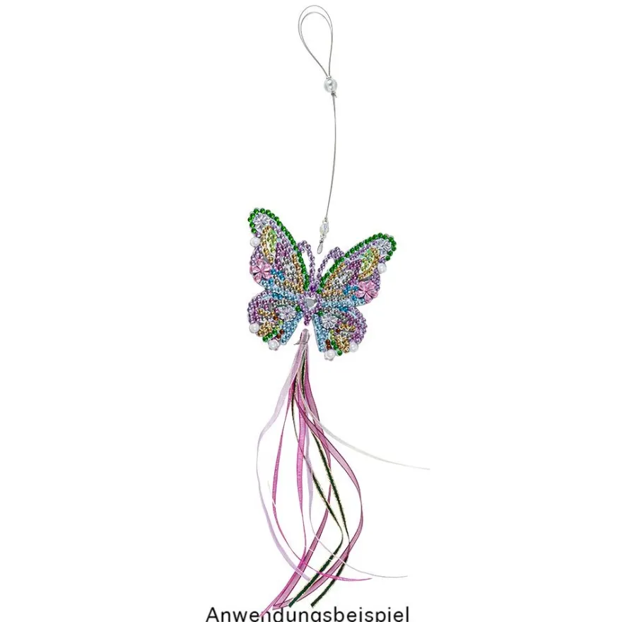 Diamond-Painting-Anhänger, Schmetterlinge 2, 8 Designs, 1,7mm stark, doppelseitig, 8 Stück