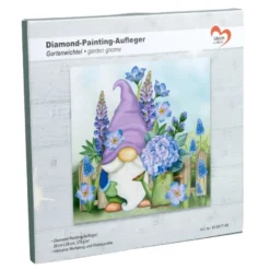 Diamond-Painting-Aufleger, Gartenwichtel, 20cm x 20cm, 370g/m², inkl. Zubehör