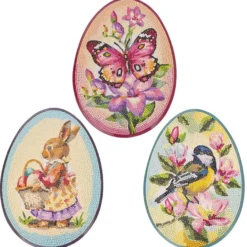 Diamond-Painting-Aufleger in Eiform, 3 verschiedene Designs & Größen, 3 Stück