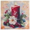 Diamond-Painting-Aufleger, Kerze mit Christrose, 20cm x 20cm, 370g/m², inkl. Zubehör