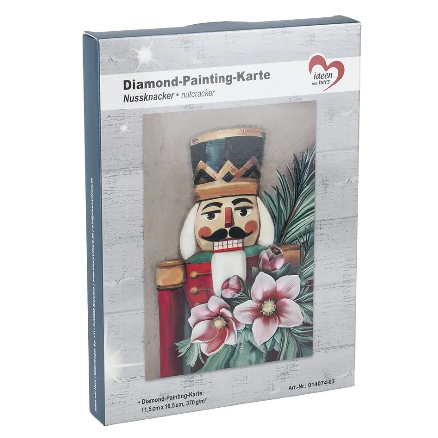 Diamond-Painting-Aufleger, Nussknacker, 11,5cm x 16,5cm, 370 g/m², vollflächig klebend