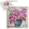 Diamond-Painting-Aufleger, Orchideen in Vase, 20cm x 20cm, 370g/m², inkl. Zubehör
