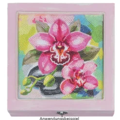 Diamond-Painting-Aufleger, Orchideen, 20cm x 20cm, 370g/m², inkl. Zubehör