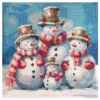 Diamond-Painting-Aufleger, Schneemann-Familie, 20cm x 20cm, 370g/m², inkl. Zubehör