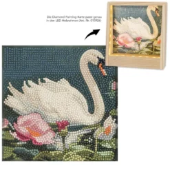 Diamond-Painting-Aufleger, Schwan, 16cm x 16cm, 370 g/m², vollflächig klebend