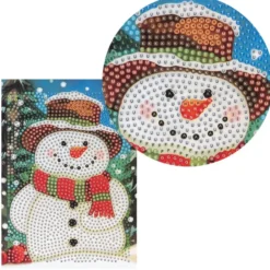 Diamond-Painting-Aufleger, Schneemann, 11,5cm x 16,5cm, 370 g/m², vollflächig klebend