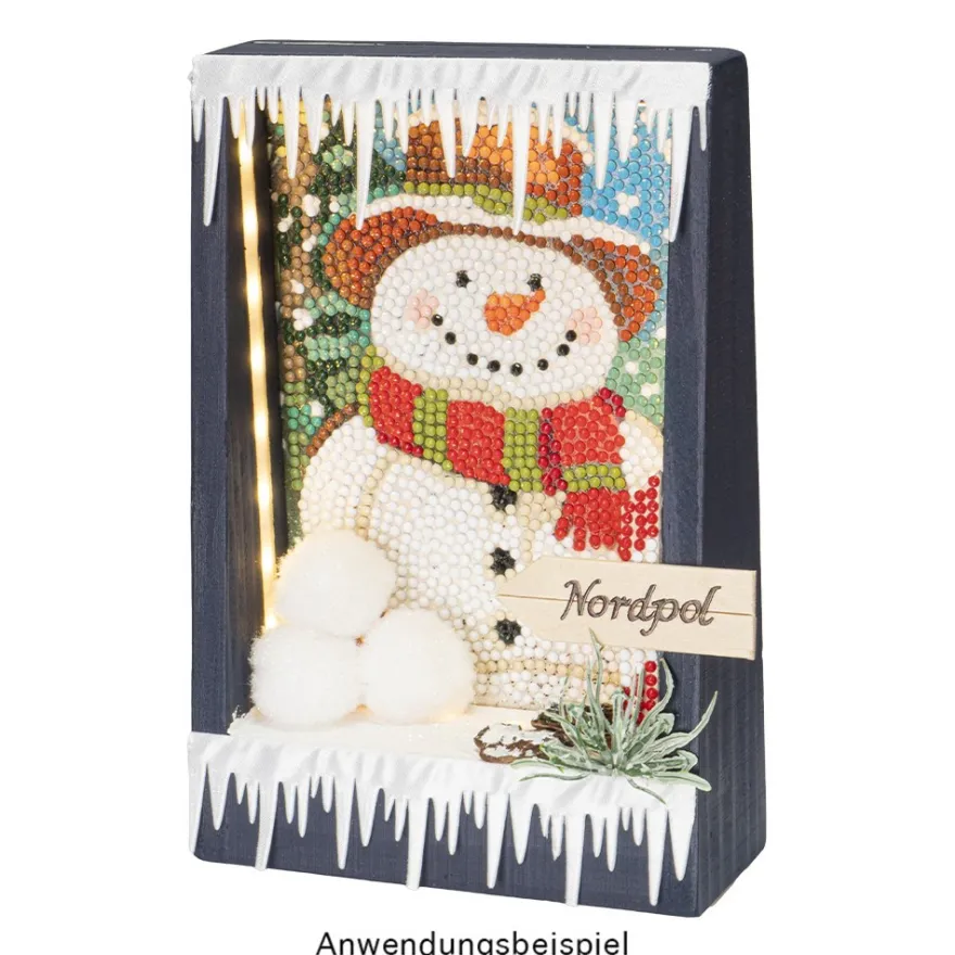 Diamond-Painting-Aufleger, Schneemann, 11,5cm x 16,5cm, 370 g/m², vollflächig klebend