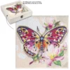 Diamond-Painting-Aufleger, Schmetterling mit Blüten, 20cm x 20cm, 370g/m², inkl. Zubehör