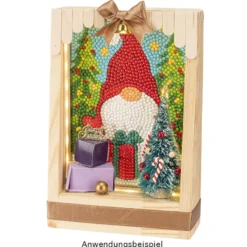 Diamond-Painting-Aufleger, Weihnachts-Wichtel, 11,5cm x 16,5cm, 370 g/m², vollflächig klebend