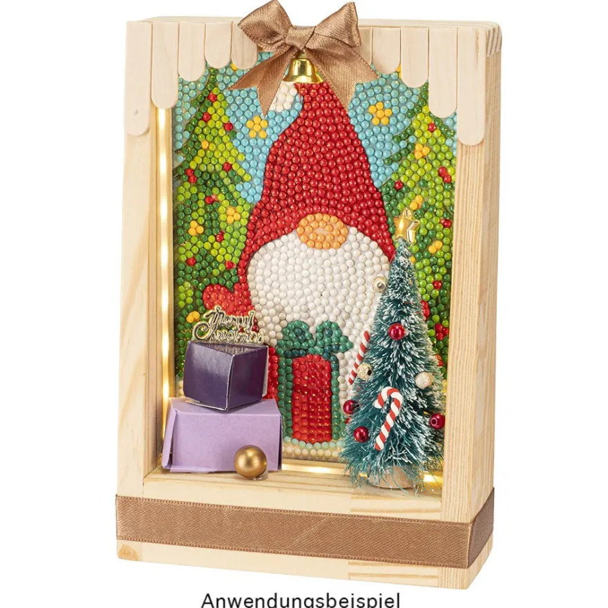 Diamond-Painting-Aufleger, Weihnachts-Wichtel, 11,5cm x 16,5cm, 370 g/m², vollflächig klebend