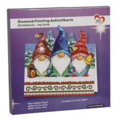Diamond-Painting-Aufstellkarte, Wichtelfamilie, 16,3cm x 16cm, inkl. Umschlag & Werkzeug