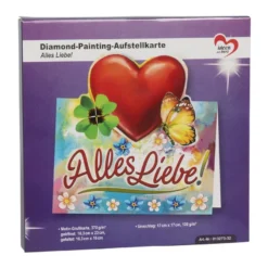 Diamond-Painting-Aufstellkarte, Alles Liebe!, 16,3cm x 16cm, inkl. Zubehör