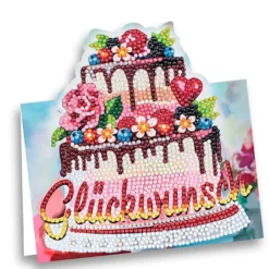 Diamond-Painting-Aufstellkarte, Glückwunsch, 16,3cm x 16cm, inkl. Umschlag & Werkzeug