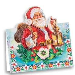 Diamond-Painting-Aufstellkarte, Frohe Weihnachten, 16,3cm x 16cm, inkl. Zubehör