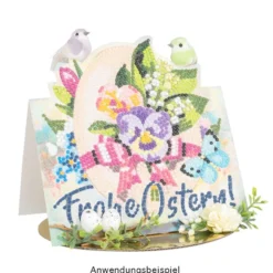 Diamond-Painting-Aufstellkarte, Frohe Ostern!, 16,3cm x 16cm, inkl. Zubehör