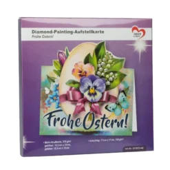 Diamond-Painting-Aufstellkarte, Frohe Ostern!, 16,3cm x 16cm, inkl. Zubehör