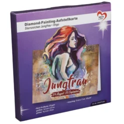 Diamond-Painting-Aufstellkarte, Sternzeichen Jungfrau, 16,3cm x 16cm, inkl. Zubehör