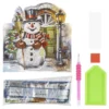 Diamond-Painting-Aufstellkarte, Schneemann vor der Tür, 16,3cm x 16cm, inkl. Zubehör