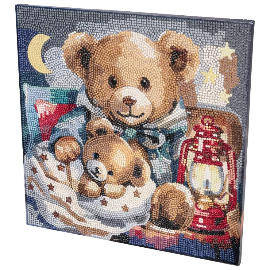 Diamond-Painting-Bild auf Keilrahmen, Teddybären, 30cm x 30cm, inkl. Werkzeug