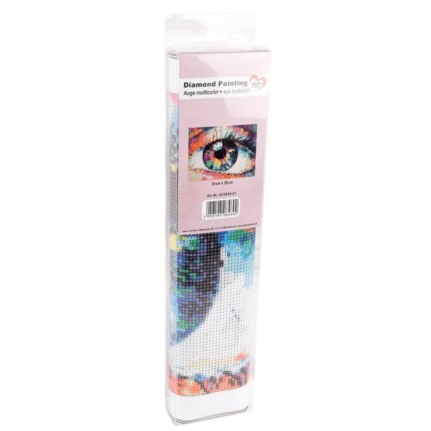 Diamond-Painting-Bild, Auge multicolor, 35cm x 25cm, inkl. Werkzeug