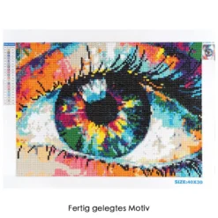 Diamond-Painting-Bild, Auge multicolor, 35cm x 25cm, inkl. Werkzeug