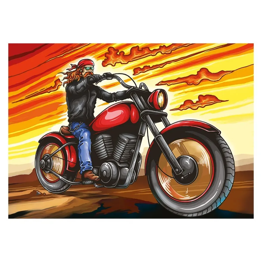 Diamond-Painting-Bild, Biker, 25cm x 35cm, inkl. Werkzeug