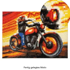 Diamond-Painting-Bild, Biker, 25cm x 35cm, inkl. Werkzeug