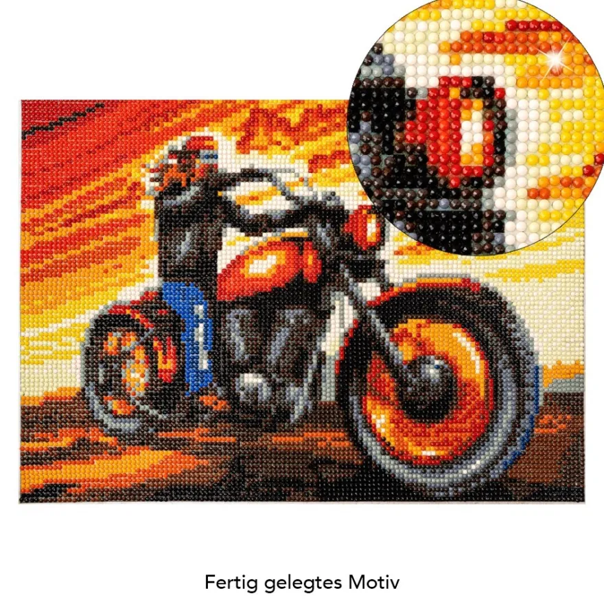 Diamond-Painting-Bild, Biker, 25cm x 35cm, inkl. Werkzeug