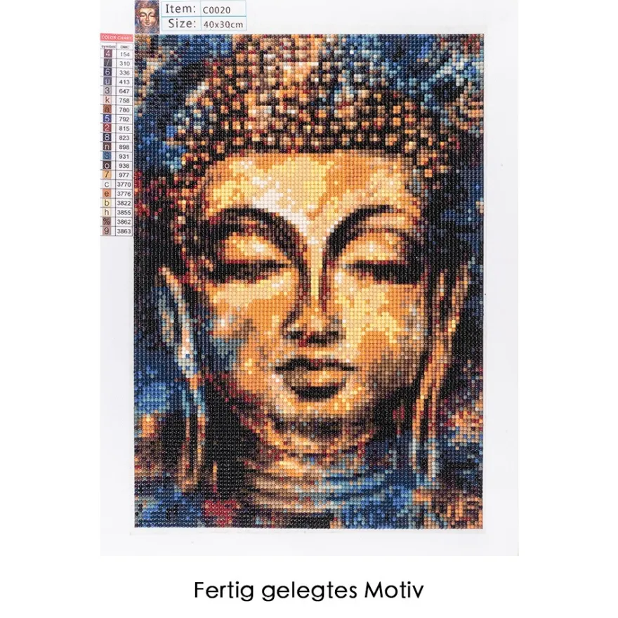 Diamond-Painting-Bild, Buddha, 25cm x 35cm, inkl. Werkzeug