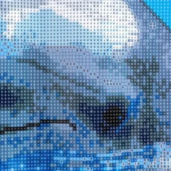 Diamond-Painting-Bild, Delfin, 35cm x 25cm, inkl. Werkzeug