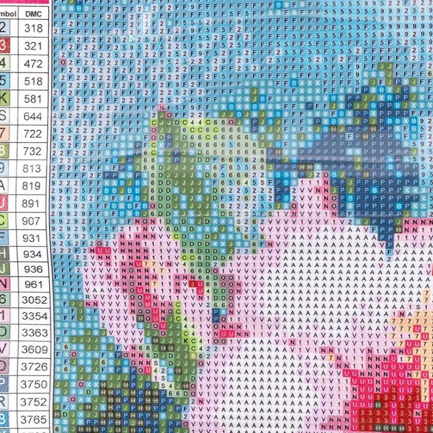 Diamond-Painting-Bild, Hibiskus, 25cm x 35cm, inkl. Werkzeug