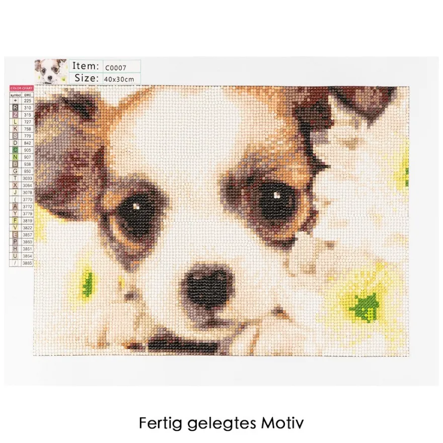 Diamond-Painting-Bild, Hundewelpe, 35cm x 25cm, inkl. Werkzeug