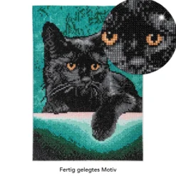 Diamond-Painting-Bild, Katze 3, 25cm x 35cm, inkl. Werkzeug