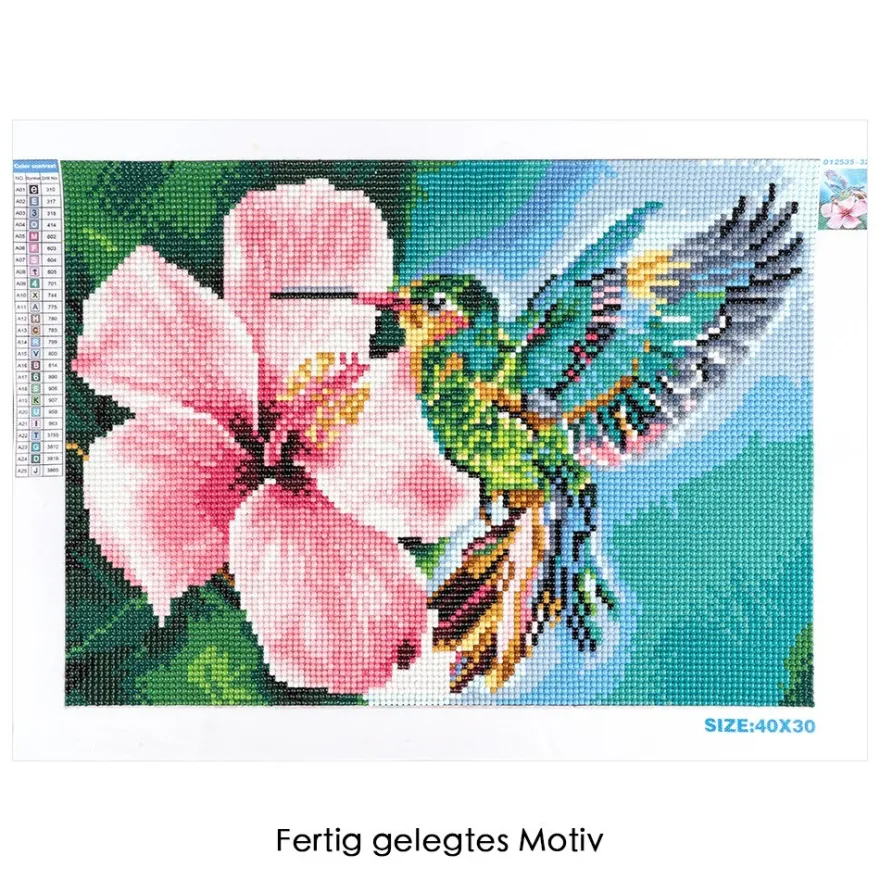 Diamond-Painting-Bild, Kolibri, 25cm x 35cm, inkl. Werkzeug