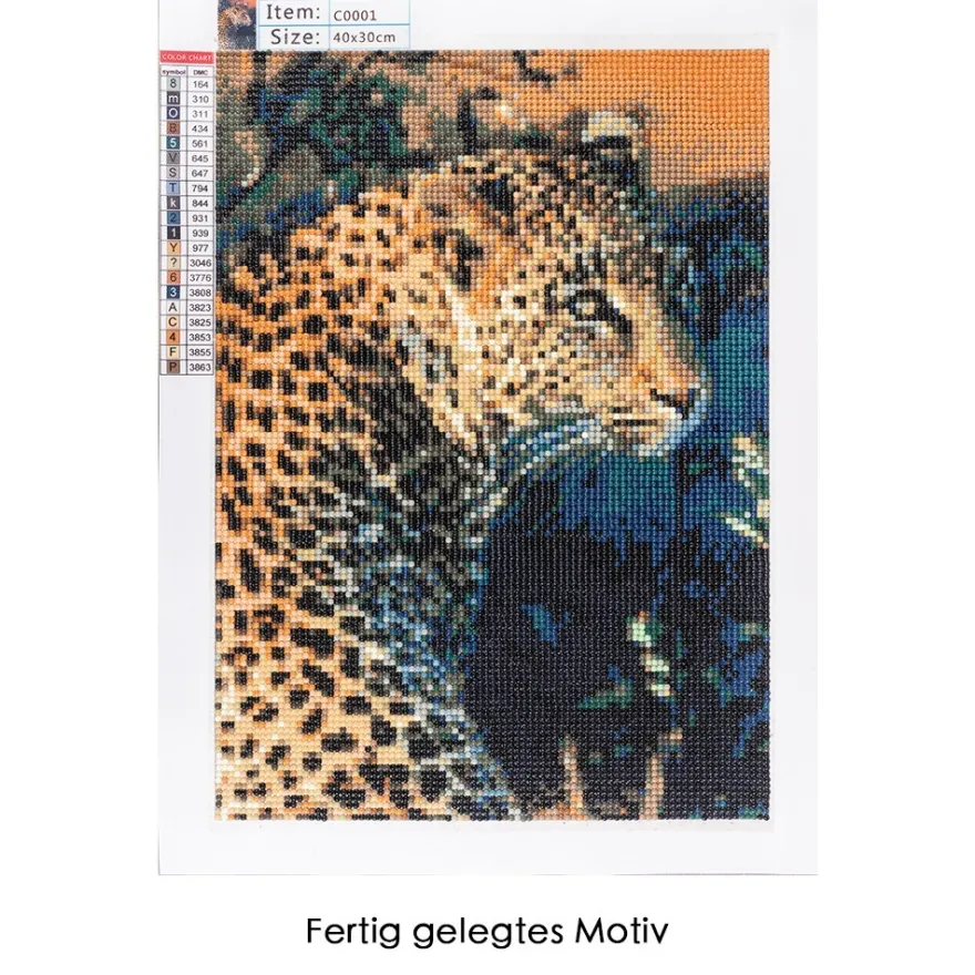 Diamond-Painting-Bild, Leopard, 25cm x 35cm, inkl. Werkzeug