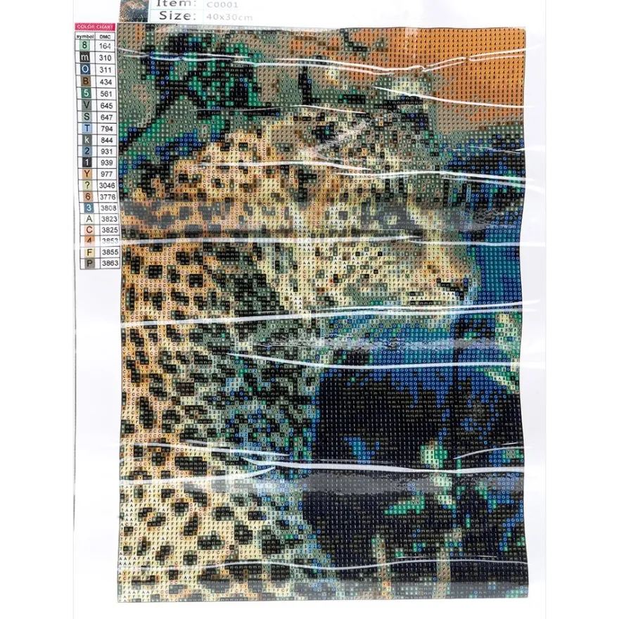 Diamond-Painting-Bild, Leopard, 25cm x 35cm, inkl. Werkzeug