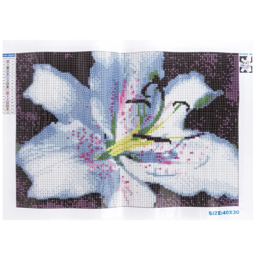Diamond-Painting-Bild, Lilie, 35cm x 25cm, inkl. Werkzeug