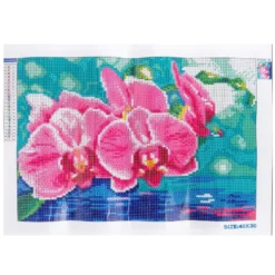 Diamond-Painting-Bild, Orchideen, 35cm x 25cm, inkl. Werkzeug