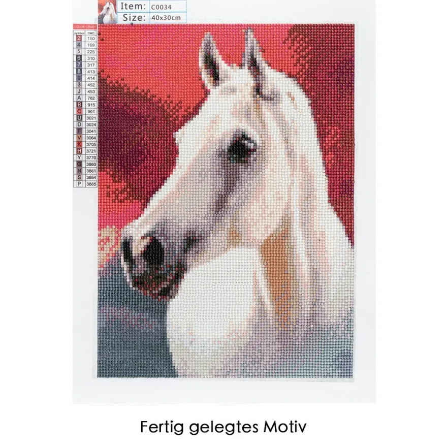 Diamond-Painting-Bild, Pferd 2, 25cm x 35cm, inkl. Werkzeug