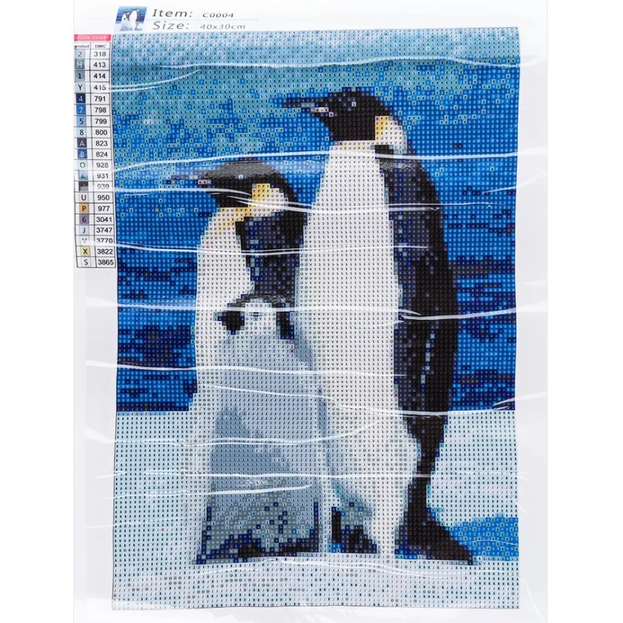 Diamond-Painting-Bild, Pinguine, 25cm x 35cm, inkl. Werkzeug