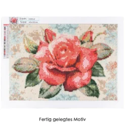 Diamond-Painting-Bild, Rose, 35cm x 25cm, inkl. Werkzeug